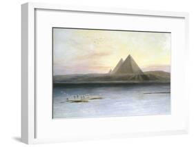 The Pyramids at Gizeh, 19th Century-Edward Lear-Framed Giclee Print