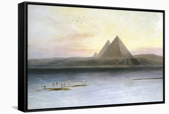 The Pyramids at Gizeh, 19th Century-Edward Lear-Framed Stretched Canvas