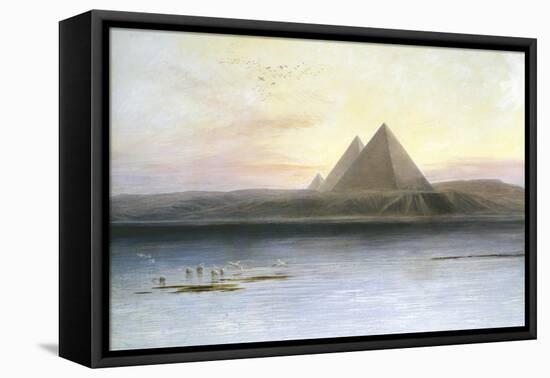 The Pyramids at Gizeh, 19th Century-Edward Lear-Framed Stretched Canvas