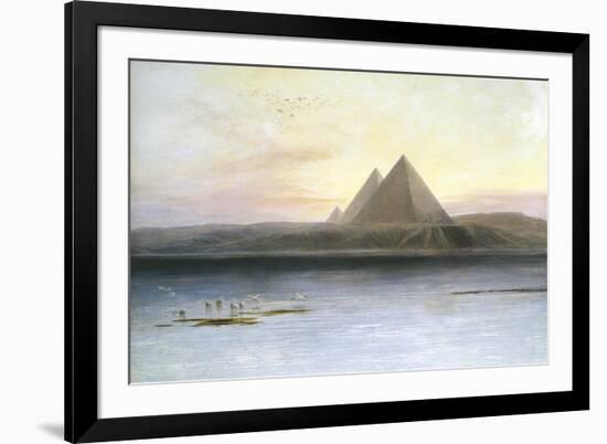 The Pyramids at Gizeh, 19th Century-Edward Lear-Framed Giclee Print