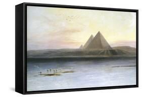 The Pyramids at Gizeh, 19th Century-Edward Lear-Framed Stretched Canvas