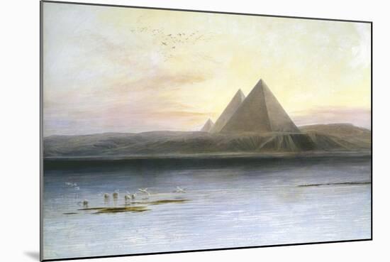 The Pyramids at Gizeh, 19th Century-Edward Lear-Mounted Giclee Print