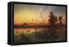 The Pyramids from the Island of Roda at Sunset-Frank Dillon-Framed Stretched Canvas