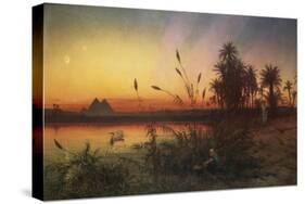 The Pyramids from the Island of Roda at Sunset-Frank Dillon-Stretched Canvas