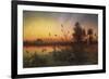 The Pyramids from the Island of Roda at Sunset-Frank Dillon-Framed Giclee Print