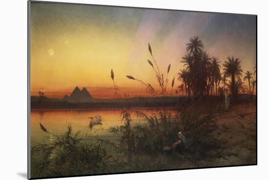 The Pyramids from the Island of Roda at Sunset-Frank Dillon-Mounted Giclee Print