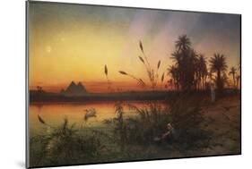 The Pyramids from the Island of Roda at Sunset-Frank Dillon-Mounted Giclee Print