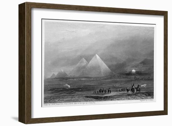 The Pyramids, Giza, Egypt, 19th Century-E Finden-Framed Giclee Print