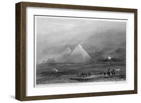 The Pyramids, Giza, Egypt, 19th Century-E Finden-Framed Giclee Print