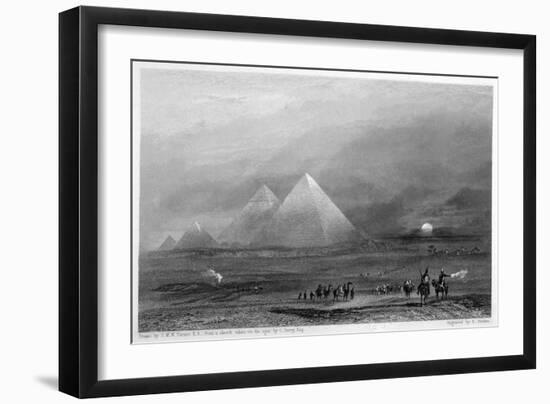 The Pyramids, Giza, Egypt, 19th Century-E Finden-Framed Giclee Print