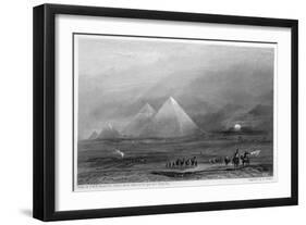 The Pyramids, Giza, Egypt, 19th Century-E Finden-Framed Giclee Print