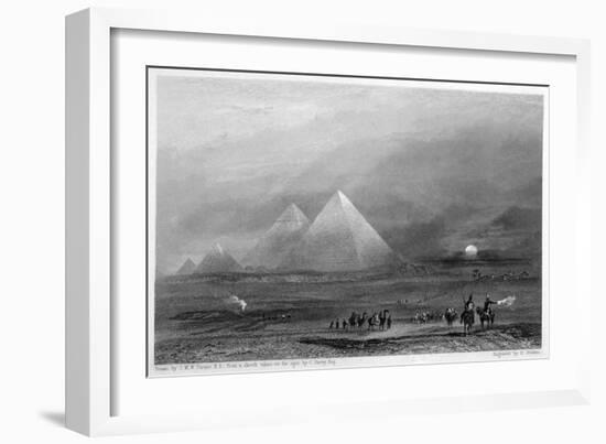 The Pyramids, Giza, Egypt, 19th Century-E Finden-Framed Giclee Print