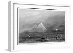 The Pyramids, Giza, Egypt, 19th Century-E Finden-Framed Giclee Print