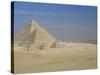 The Pyramids, Giza, Unesco World Heritage Site, with Cairo Beyond, Egypt, North Africa, Africa-Upperhall-Stretched Canvas