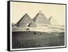 'The Pyramids of El-Geezeh from the South West', Egypt, 1858-Francis Frith-Framed Stretched Canvas