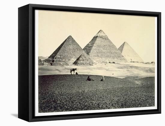 'The Pyramids of El-Geezeh from the South West', Egypt, 1858-Francis Frith-Framed Stretched Canvas