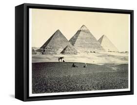 'The Pyramids of El-Geezeh from the South West', Egypt, 1858-Francis Frith-Framed Stretched Canvas
