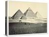 'The Pyramids of El-Geezeh from the South West', Egypt, 1858-Francis Frith-Stretched Canvas