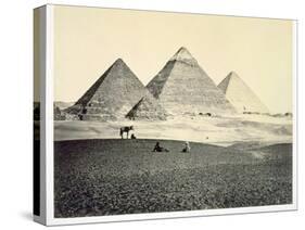 'The Pyramids of El-Geezeh from the South West', Egypt, 1858-Francis Frith-Stretched Canvas