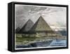 The Pyramids of Giza, from a Series of the "Seven Wonders of the World"-Ferdinand Knab-Framed Stretched Canvas