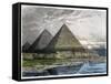 The Pyramids of Giza, from a Series of the "Seven Wonders of the World"-Ferdinand Knab-Framed Stretched Canvas