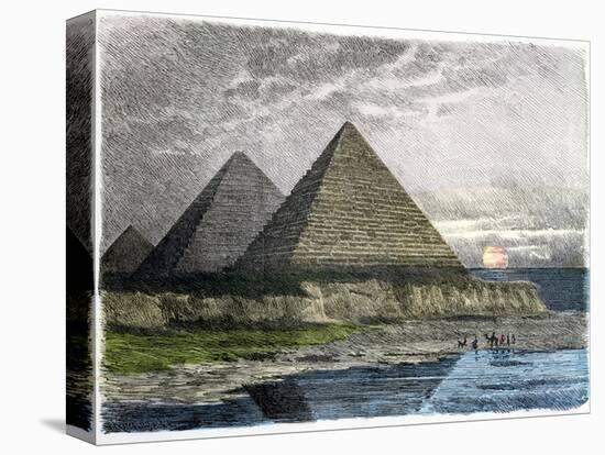 The Pyramids of Giza, from a Series of the "Seven Wonders of the World"-Ferdinand Knab-Stretched Canvas