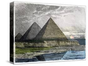 The Pyramids of Giza, from a Series of the "Seven Wonders of the World"-Ferdinand Knab-Stretched Canvas