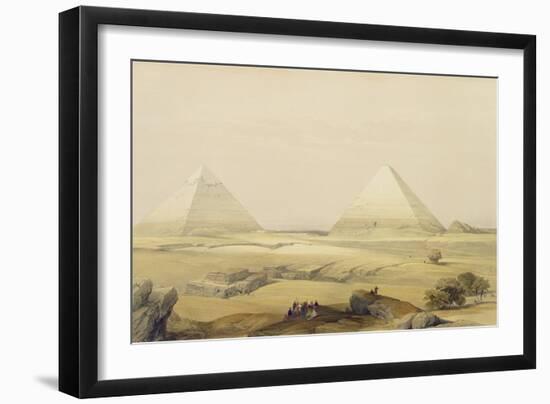 The Pyramids of Giza, from "Egypt and Nubia", Vol.1-David Roberts-Framed Giclee Print