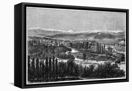 The Pyrenees Seen from the Terrace of the Castle at Pau, France, 1879-Hildibrand-Framed Stretched Canvas