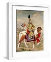 The Qianlong Emperor in Ceremonial Armour on Horseback-Giuseppe Castiglione-Framed Giclee Print