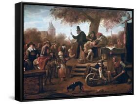 The Quacksalver-Jan Havicksz Steen-Framed Stretched Canvas