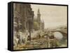 The Quai aux Fleurs and the Tour de l'Horloge-Marie Francois Girard-Framed Stretched Canvas