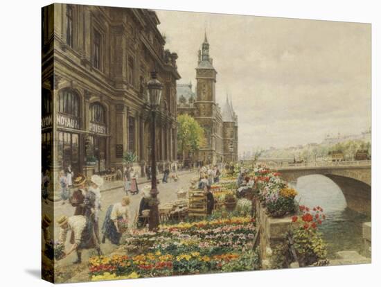 The Quai aux Fleurs and the Tour de l'Horloge-Marie Francois Girard-Stretched Canvas