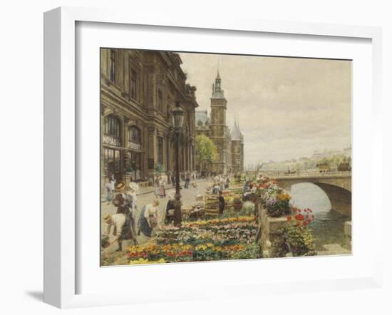 The Quai aux Fleurs and the Tour de l'Horloge-Marie Francois Girard-Framed Giclee Print