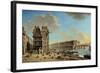 The Quai De La Greve and the Ile St. Louis from the Place De Greve by Nicolas Raguenet-null-Framed Photographic Print