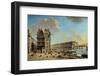 The Quai De La Greve and the Ile St. Louis from the Place De Greve by Nicolas Raguenet-null-Framed Photographic Print