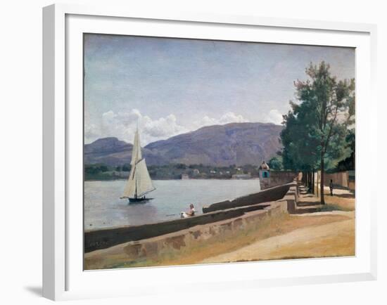 The Quai Des Paquis, Geneva, c.1842-Jean-Baptiste-Camille Corot-Framed Giclee Print