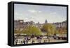 The Quai Du Louvre in Paris by Claude Monet-null-Framed Stretched Canvas