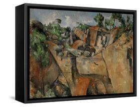 The Quarry at Bibemus, circa 1895-Paul Cézanne-Framed Stretched Canvas