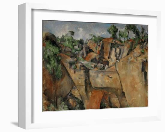 The Quarry at Bibemus, circa 1895-Paul Cézanne-Framed Giclee Print