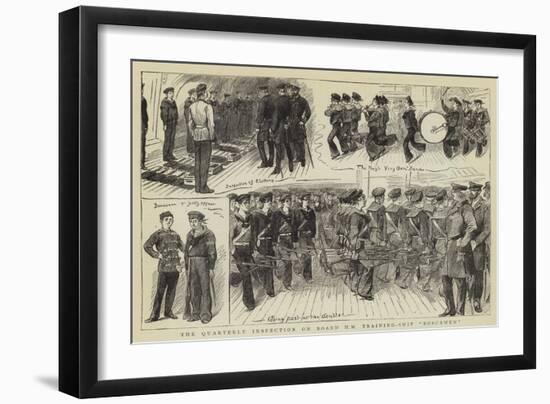 The Quarterly Inspection on Board Hm Training-Ship Boscawen-null-Framed Giclee Print