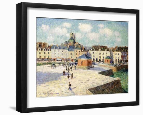 The Quay at Dieppe in Sunlight, 1905-Gustave Loiseau-Framed Giclee Print