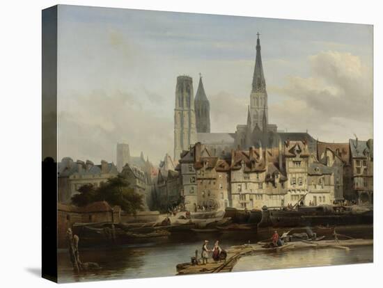 The Quay de Paris in Rouen, Johannes Bosboom, 1839-Johannes Bosboom-Stretched Canvas