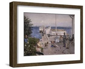The quay in AsgArdstrand-Hans Gude-Framed Giclee Print