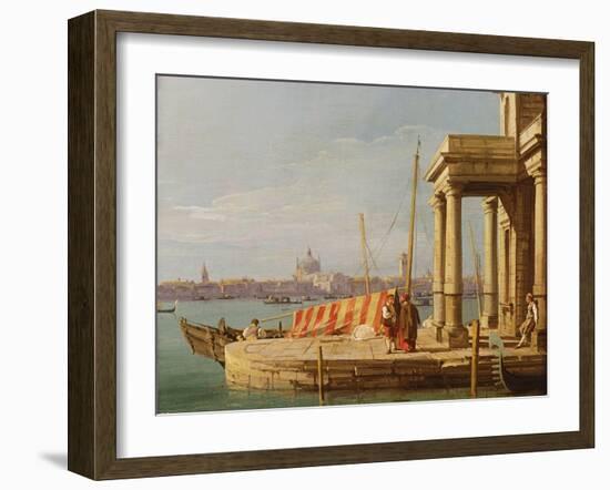 The Quay of the Dogano, Venice-Canaletto-Framed Giclee Print