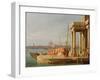 The Quay of the Dogano, Venice-Canaletto-Framed Giclee Print