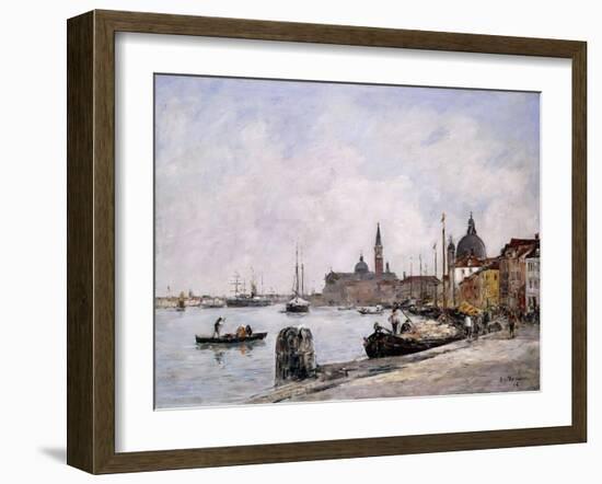 The Quay on Giudecca, Venice, 1895-Eug?ne Boudin-Framed Giclee Print