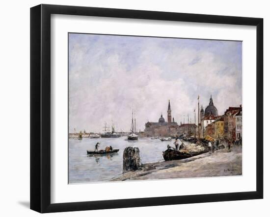 The Quay on Giudecca, Venice, 1895-Eug?ne Boudin-Framed Giclee Print