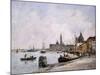 The Quay on Giudecca, Venice, 1895-Eug?ne Boudin-Mounted Giclee Print