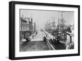 The Quays, Drogheda, with Waterside Idlers Content to Watch the Photographer at Work, C.1885-Robert French-Framed Giclee Print